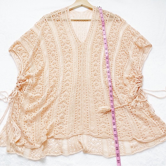 OS Light Pink Crochet Beach Tunic - Picture 3 of 6